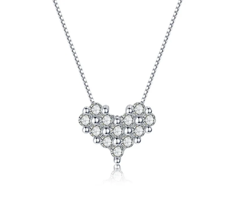 Vintage Diamond Heart Necklace | 925 Sterling Silver | Gift For Her | Delivered in a Gift Box