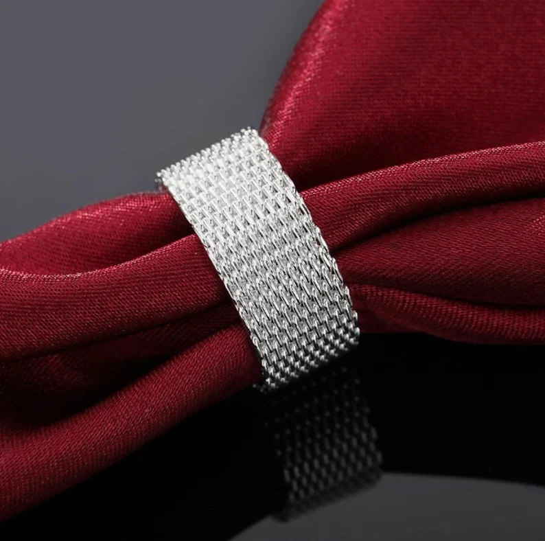 Mesh Sterling Silver Somerset Ring | 925 Sterling Silver | Gift for her | Delivered in Beautiful Gift Box