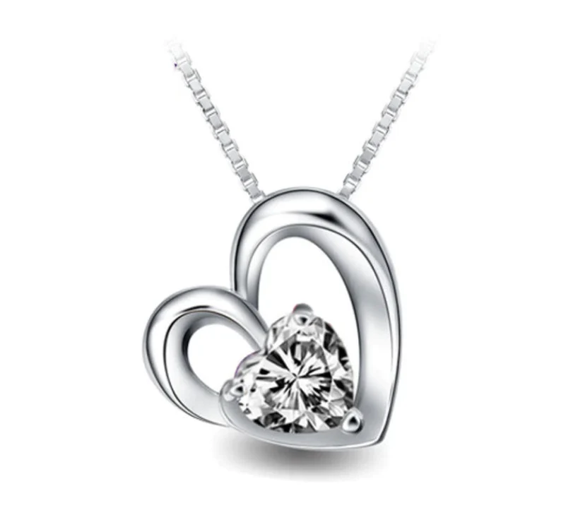 Heart 2 Heart Diamond Pendent Necklace | 925 Sterling Silver | Gift For Her | Delivered in a Gift Box