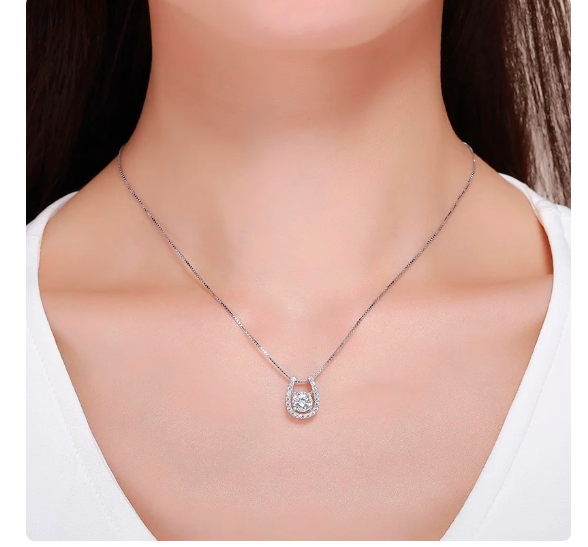 Horseshoe Pendant Necklace | 925 Sterling Silver | Gift for Her | Delivered in Gift Box.
