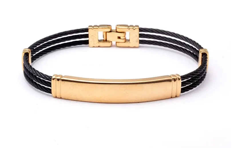 Luxurious Gold Stainless Steel Bracelet for Men | Elegant Men's Jewelry