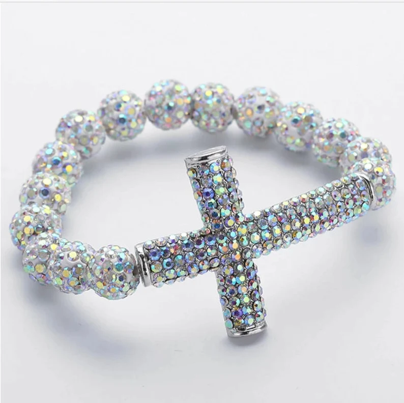 Cross Stretch Crystal Ball Bracelet | Gift For Her | Delivered in Gift Box.