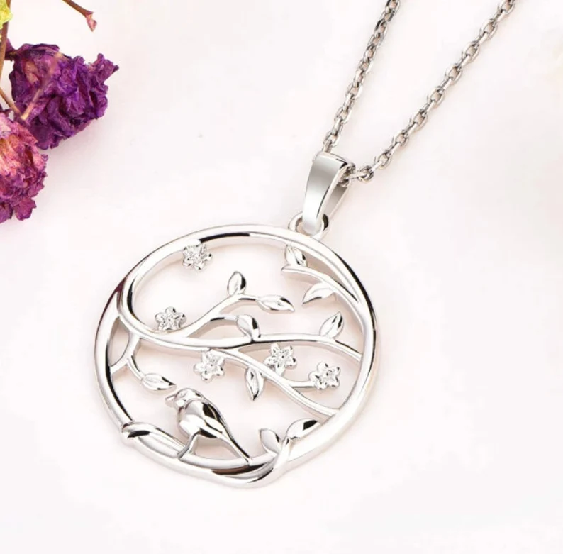 Tree Of Life Bird Necklace | 925 Sterling Silver | Gift For Her | Comes in a Gift Box