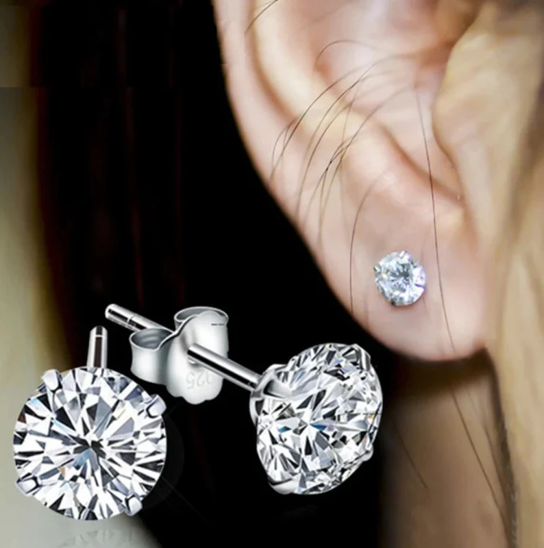 Diamond Stud Earrings | 925 Sterling Silver | Stud Earrings | Gift for Her | Bridesmaid Gift | Anniversary Gift | AAA+ CZ