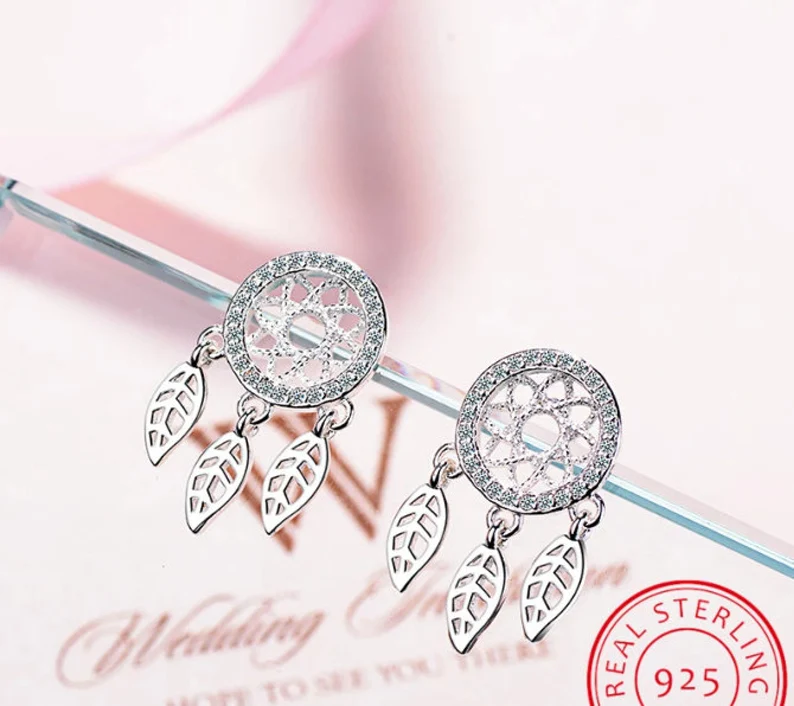 Dreamcatcher Earrings | 925 Sterling Silver | Gift for her | Dream Catcher Earrings