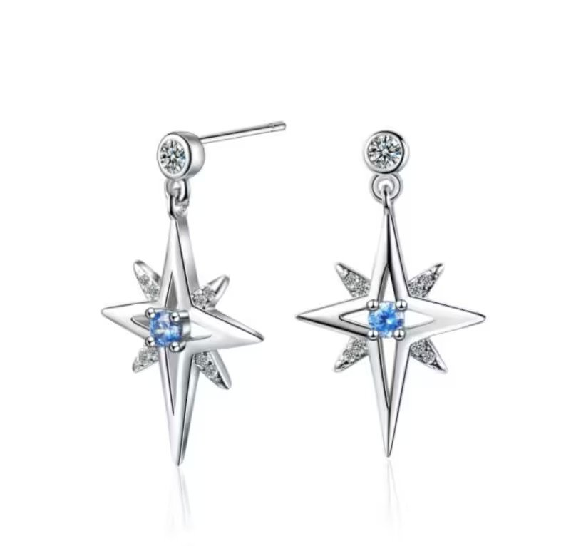 North Star Earrings | 925 Sterling Silver | Gift for her