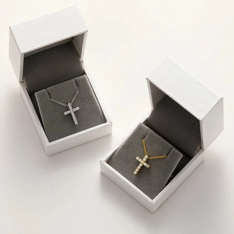 Minimalist Cross Pendant Necklace | 925 Sterling Silver | Available in Gold or Silver | Delivered in Gift Box.