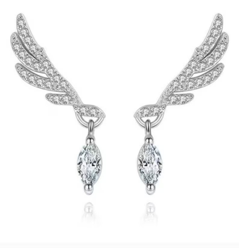 Angel Wing Earrings | 100% 925 Sterling Silver | Gifts for Her