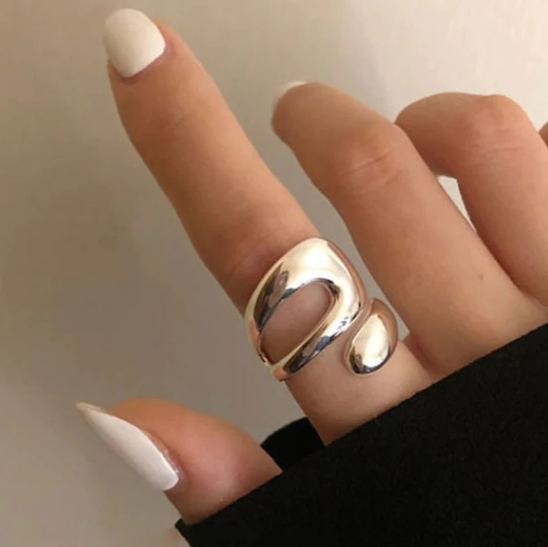 Geometric Adjustable Ring 925 Sterling Silver