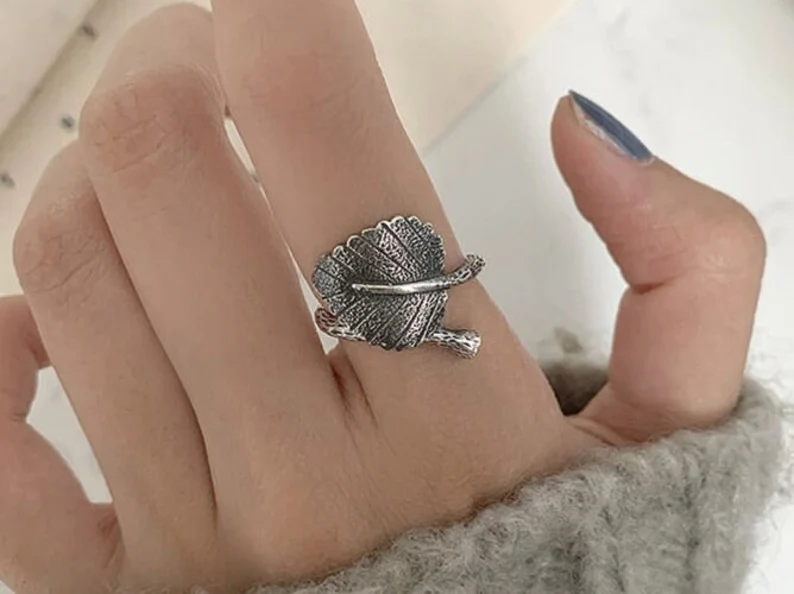 Adjustable Leaf Ring | 925 Sterling Silver